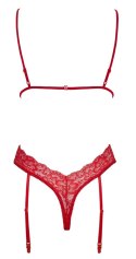 Kissable Body Czerwone Koronkowe z Paskami Do Pończoch S/M