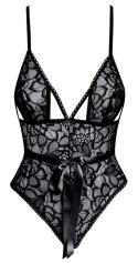 Kissable Body Koronkowe Czarny S/M z Satynową Kokardą Regulacja