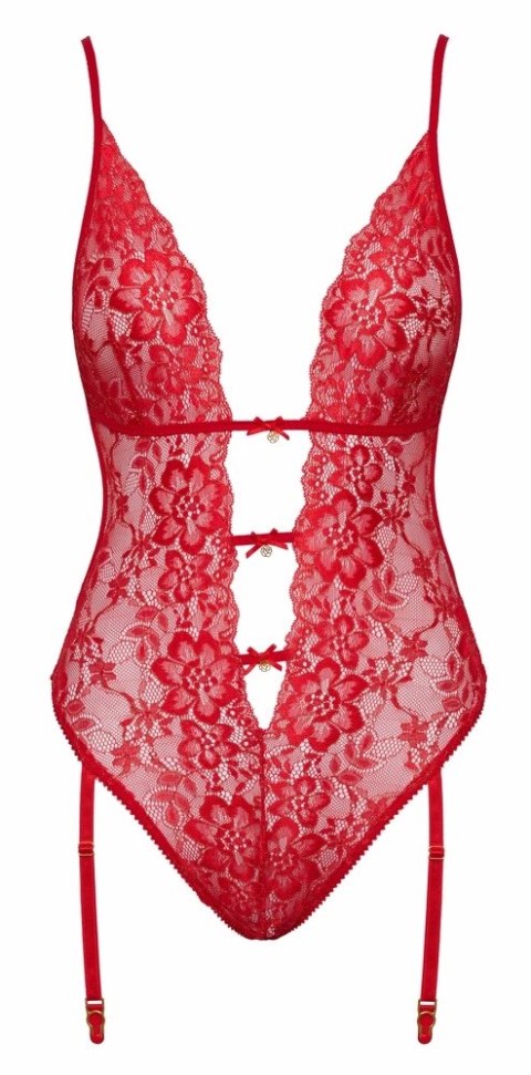 Kissable Body Koronkowe Czerwone L/XL z Paskami do Pończoch Kissable Body Koronkowe Czerwone L/XL z Paskami do Pończoch