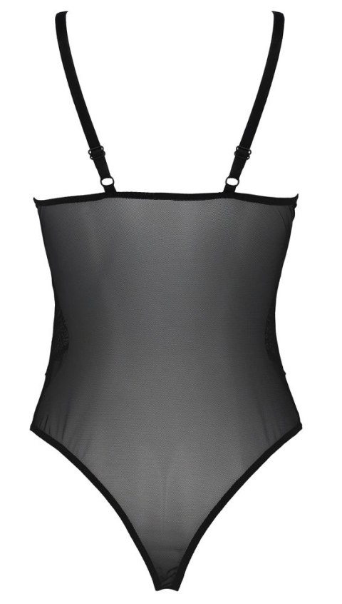 Passion Kerria Body z Koronki i Siateczki Czarny 2XL/3XL ECO Passion Kerria Body z Koronki i Siateczki Czarny 2XL/3XL ECO