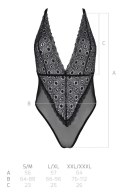 Passion Zinnia Body z Koronki i Siateczki Czarne 2XL/3XL Eco Collection