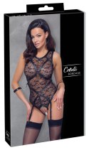 Cottelli Bondage Body koronkowe kwiatowe bez kroku + mankiety L