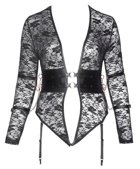 Cottelli Bondage Body koronkowe z mankietami, bez kroku 2XL czarne Cottelli Bondage Body koronkowe z mankietami, bez kroku 2XL czarne