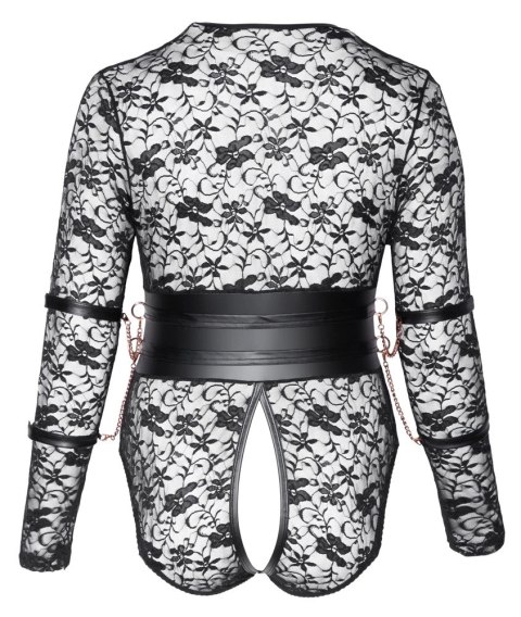 Cottelli Bondage Body koronkowe z mankietami, bez kroku, 4XL, czarne Cottelli Bondage Body koronkowe z mankietami, bez kroku, 4XL, czarne