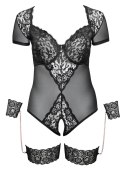 Cottelli Bondage Body siateczkowe koronka mankiety XL czarne
