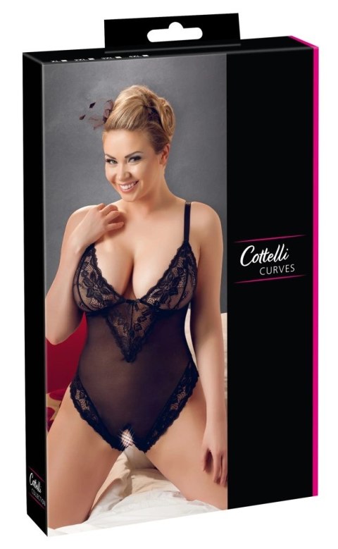 Cottelli CURVES Body 3XL z koronką i siatką Powernet, regulowane ramiączka Cottelli CURVES Body 3XL z koronką i siatką Powernet, regulowane ramiączka
