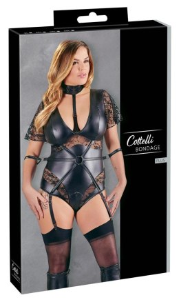 Cottelli Collection Body Bondage 2XL z mankietami i rozpinanym krokiem
