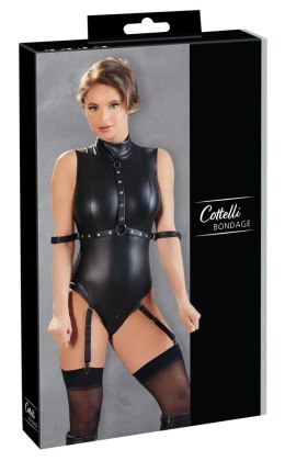 Cottelli Collection Body Bondage XL z paskami i otwartym kroczem czarne