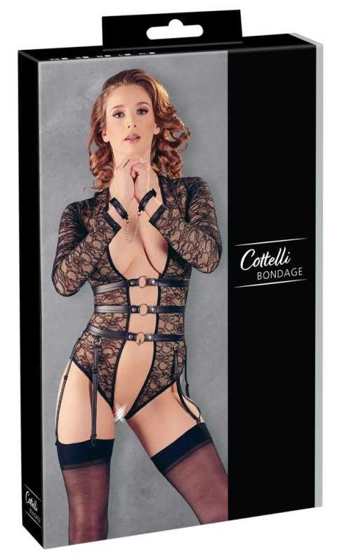 Cottelli Collection Body Koronkowe Bondage z Paskami do Pończoch L