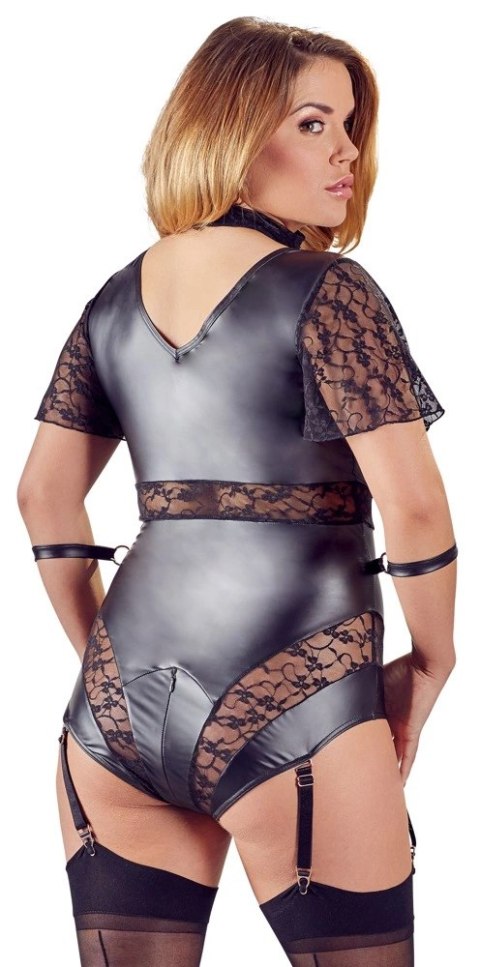 Cottelli Collection Body XL z mankietami, rozpinany krok, koronka Cottelli Collection Body XL z mankietami, rozpinany krok, koronka