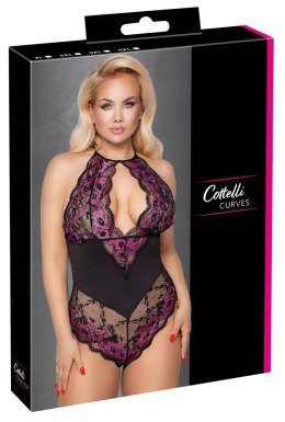 Cottelli Curves Body 4XL Dwukolorowe Koronkowe Kwiaty Zapięcie Szyi