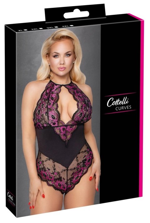 Cottelli Curves Body 4XL Dwukolorowe Koronkowe Kwiaty Zapięcie Szyi Cottelli Curves Body 4XL Dwukolorowe Koronkowe Kwiaty Zapięcie Szyi