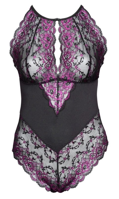 Cottelli Curves Body 4XL Dwukolorowe Koronkowe Kwiaty Zapięcie Szyi Cottelli Curves Body 4XL Dwukolorowe Koronkowe Kwiaty Zapięcie Szyi