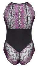 Cottelli Curves Body 4XL Dwukolorowe Koronkowe Kwiaty Zapięcie Szyi