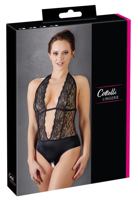 Cottelli LINGERIE Body koronkowe czarne XL z otwartym krokiem Cottelli LINGERIE Body koronkowe czarne XL z otwartym krokiem