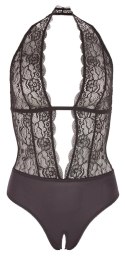 Cottelli LINGERIE Body koronkowe czarne XL z otwartym krokiem