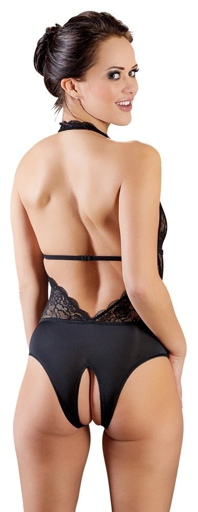 Cottelli LINGERIE Body koronkowe czarne M z otwartą strefą dolną Cottelli LINGERIE Body koronkowe czarne M z otwartą strefą dolną