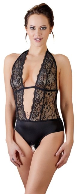 Cottelli Lingerie Body Halterneck Koronka Czarny Otwarte Miejsce S