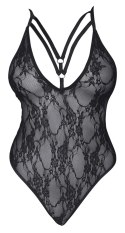 Cottelli Lingerie Body Koronkowe z Dekoltem i Ozdobnymi Paskami L Czarne