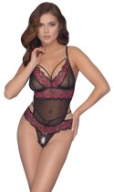 Cottelli Lingerie Body Kwiatowa Dwukolorowa Koronka L/XL