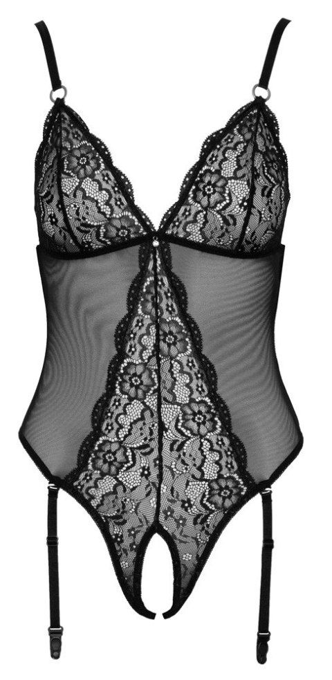 Cottelli Lingerie Body Siateczkowe Koronka Bez Krocza Czarny L Cottelli Lingerie Body Siateczkowe Koronka Bez Krocza Czarny L