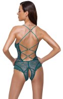 Cottelli Lingerie Body koronkowe z paskami, bez części dolnej, zielone S
