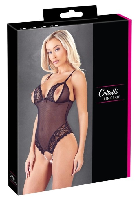 Cottelli Lingerie Body siateczkowe z koronką bez kroku XL Cottelli Lingerie Body siateczkowe z koronką bez kroku XL
