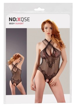 NO:XQSE Body Bezszwowe Koronka Czarny S-L Elastyczne Paski