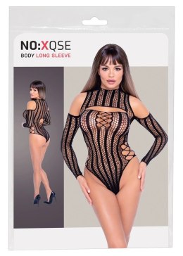 NO:XQSE Body Czarne z Paskami Siateczka Bezszwowa S-L