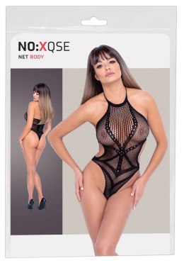 NO:XQSE Body siateczkowe z plecionymi szelkami, czarne S-L