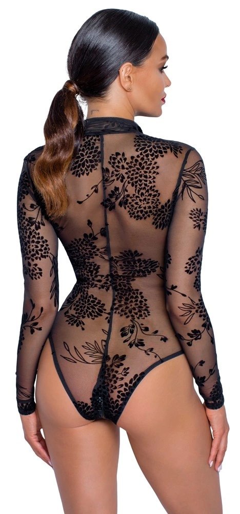 Noir Body Damskie z Długim Rękawem Kwiatowy Wzor M Czarny Noir Body Damskie z Długim Rękawem Kwiatowy Wzor M Czarny