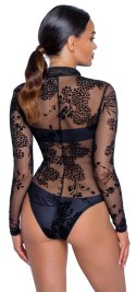 Noir Body XL Transparentny Kwiatowy Wzor Powernet Zamek 3-kierunkowy