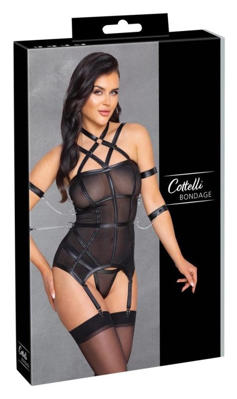 Cottelli Bondage Koszulka siateczka łańcuchy + stringi XL czarna Cottelli Bondage Koszulka siateczka łańcuchy + stringi XL czarna