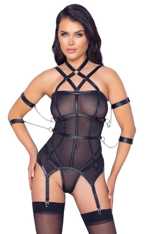 Cottelli Bondage Koszulka siateczka łańcuchy + stringi XL czarna Cottelli Bondage Koszulka siateczka łańcuchy + stringi XL czarna