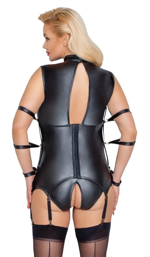 Cottelli Bondage komplet matowy z paskami do pończoch + majtki 2XL Cottelli Bondage komplet matowy z paskami do pończoch + majtki 2XL