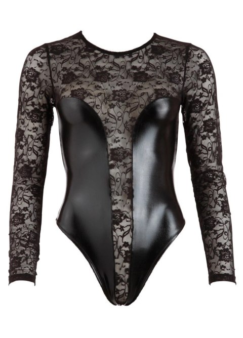 Cottelli Collection Body Koronkowe Wetlook Czarne L Długie Rękawy Cottelli Collection Body Koronkowe Wetlook Czarne L Długie Rękawy