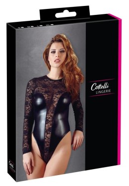 Cottelli Collection Body Koronkowe z Matowymi Wstawkami Czarne S