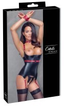 Cottelli Collection Bondage Haleczka matowa czerwona S z obrożą i kajdankami