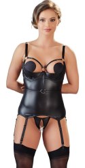 Cottelli Collection Bondage XL - Matowa Koszulka z otwartymi stringami