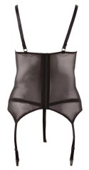 Cottelli Curves koszulka koronkowa + otwarte stringi 4XL czarna