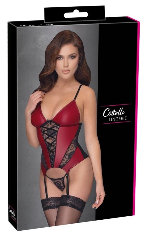 Cottelli LINGERIE Koszulka Matowa z Koronką i Paskami + Stringi L Cottelli LINGERIE Koszulka Matowa z Koronką i Paskami + Stringi L