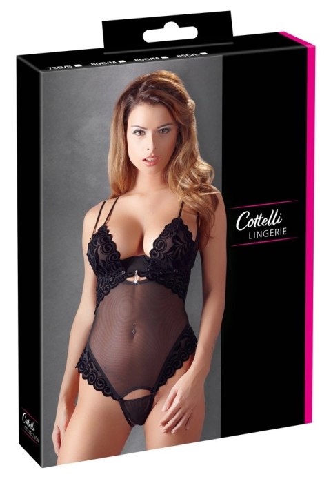 Cottelli Lingerie Body Siateczkowe z Kryształem 80B/M czarne Cottelli Lingerie Body Siateczkowe z Kryształem 80B/M czarne