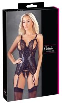 Cottelli Lingerie Koszulka Koronkowa Czarna z Otwartymi Miseczkami M