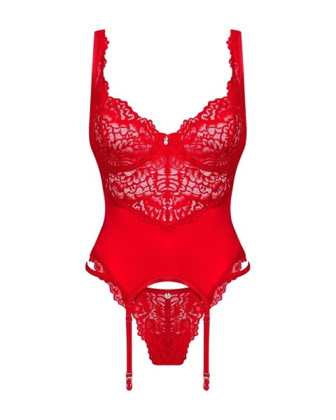 Obsessive Amor Cherris koronkowy gorset i stringi czerwony S/M Obsessive Amor Cherris koronkowy gorset i stringi czerwony S/M