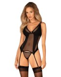 Obsessive Nesari Czarny Top z Siateczki i Stringi M/L Regulowany