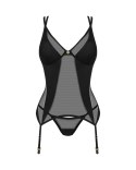 Obsessive Nesari Czarny Top z Siateczki i Stringi M/L Regulowany