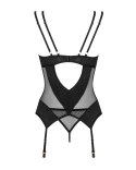 Obsessive Nesari Czarny Top z Siateczki i Stringi M/L Regulowany