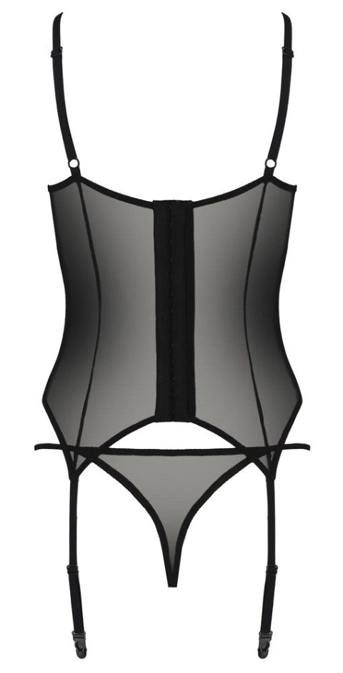 Passion Zinnia Corset L/XL - Koszulka z paskami do pończoch + stringi, Eco Passion Zinnia Corset L/XL - Koszulka z paskami do pończoch + stringi, Eco