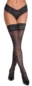 Cottelli LEGWEAR Pończochy Czarny Kwiatowy Wzor Koronka 20 DEN