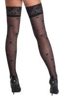 Cottelli LEGWEAR Pończochy Czarny Kwiatowy Wzor Koronka 20 DEN